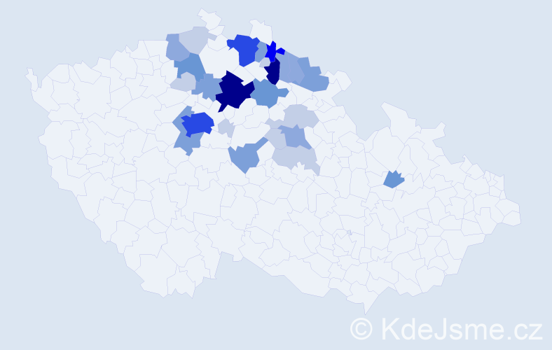 Příjmení: 'Vodseďálková', počet výskytů 87 v celé ČR