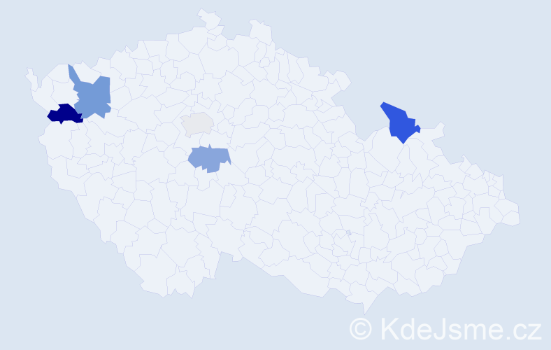 Příjmení: 'Moldavanová', počet výskytů 8 v celé ČR