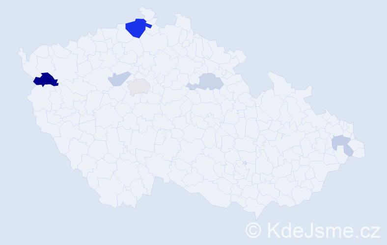 Příjmení: 'Kaletusová', počet výskytů 14 v celé ČR