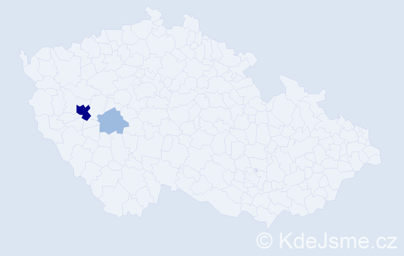 Příjmení: 'Hrižáková', počet výskytů 5 v celé ČR