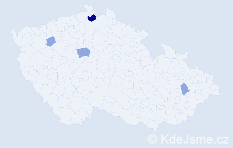 Příjmení: 'Půlkrabová', počet výskytů 8 v celé ČR