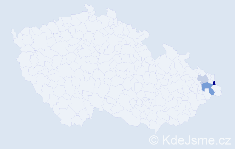 Příjmení: 'Čečot', počet výskytů 8 v celé ČR