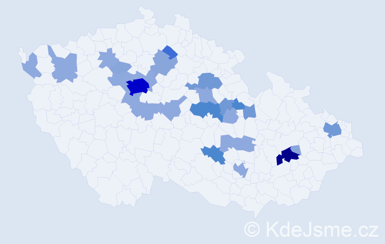 Příjmení: 'Rősslerová', počet výskytů 65 v celé ČR