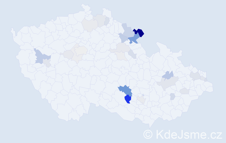 Příjmení: 'Osoba', počet výskytů 88 v celé ČR