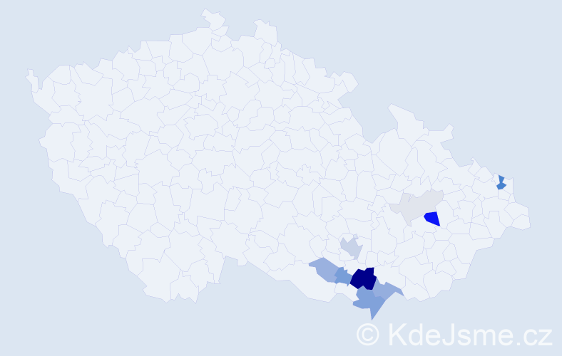 Příjmení: 'Ovísková', počet výskytů 33 v celé ČR