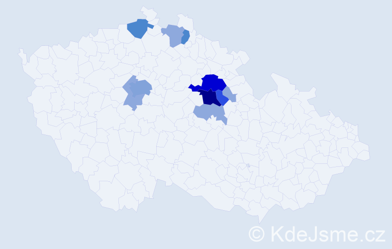 Příjmení: 'Došel', počet výskytů 34 v celé ČR