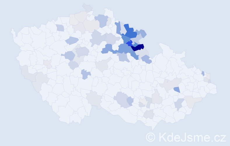 Příjmení: 'Potoček', počet výskytů 200 v celé ČR