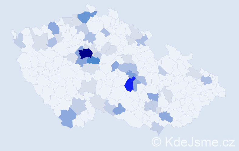Příjmení: 'Bezchleba', počet výskytů 160 v celé ČR