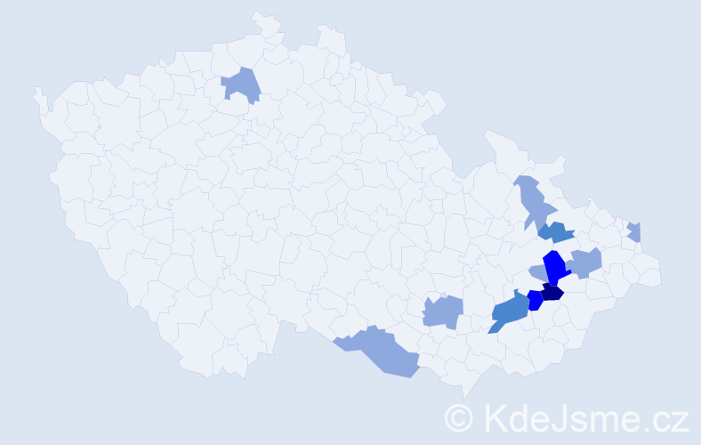 Příjmení: 'Zichalová', počet výskytů 26 v celé ČR