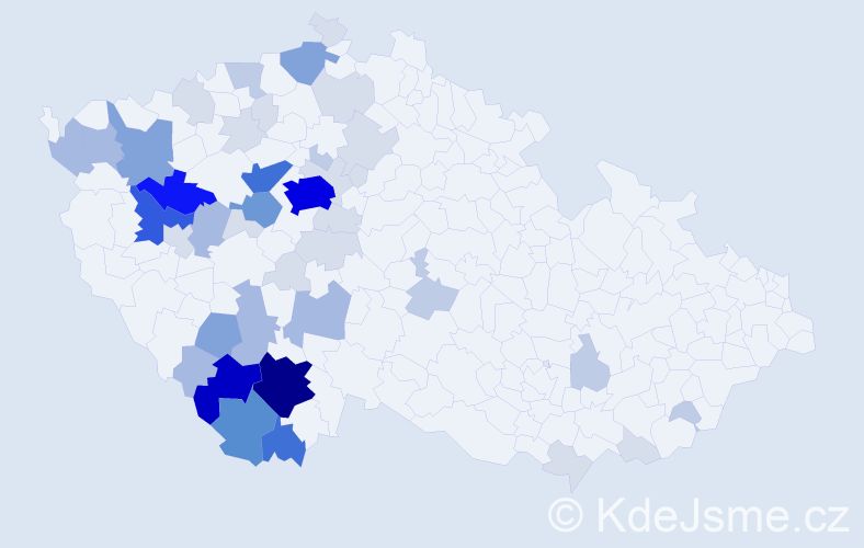 Příjmení: 'Toncarová', počet výskytů 181 v celé ČR