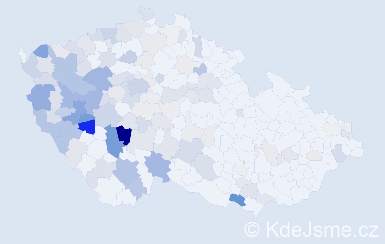 Příjmení: 'Řežábková', počet výskytů 481 v celé ČR