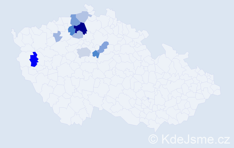 Příjmení: 'Hingar', počet výskytů 44 v celé ČR