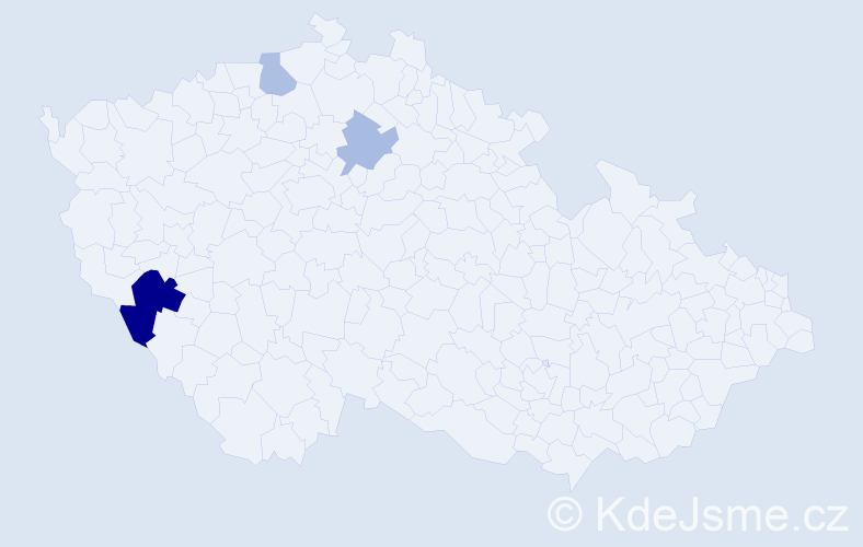 Příjmení: 'Čerba', počet výskytů 6 v celé ČR