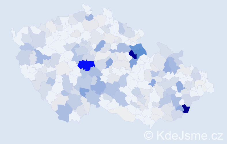 Příjmení: 'Vilímek', počet výskytů 722 v celé ČR
