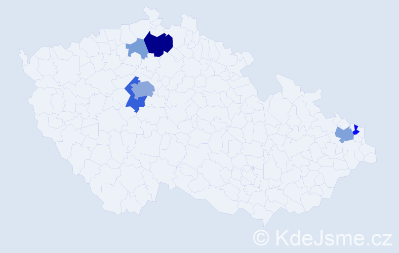Příjmení: 'Trublová', počet výskytů 21 v celé ČR