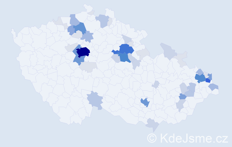 Příjmení: 'Malíř', počet výskytů 185 v celé ČR