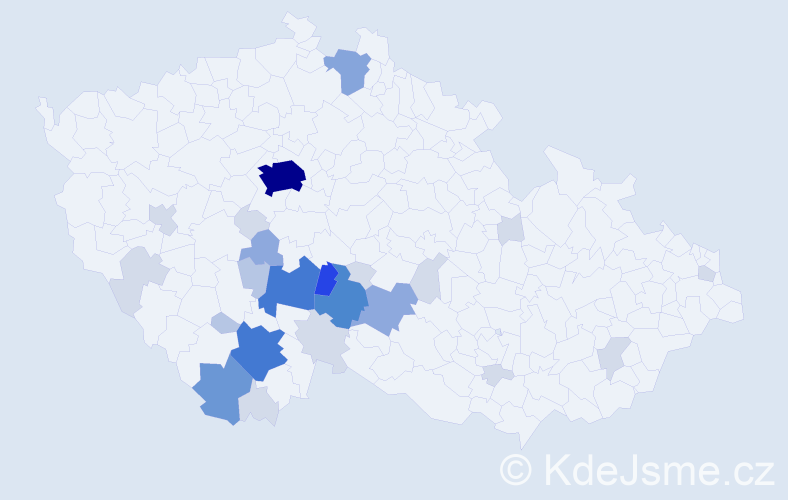 Příjmení: 'Kozojedová', počet výskytů 85 v celé ČR