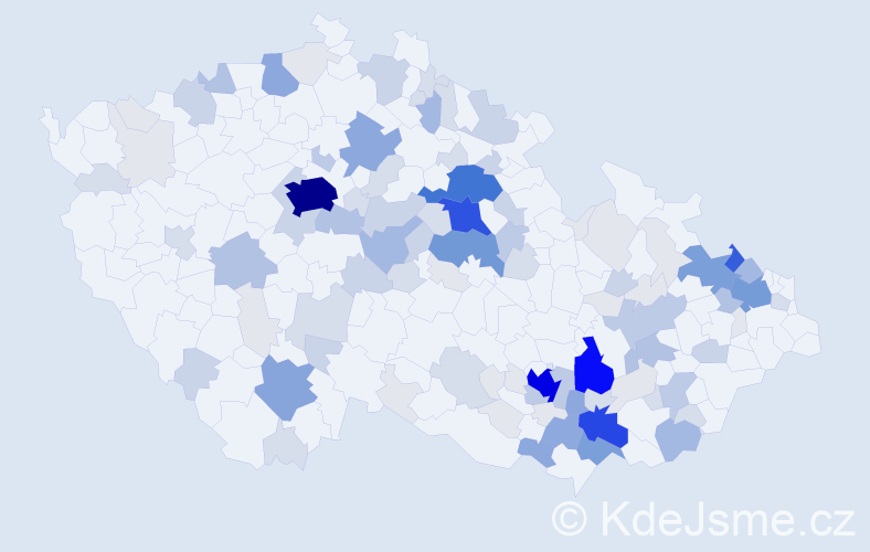 Příjmení: 'Kramář', počet výskytů 451 v celé ČR