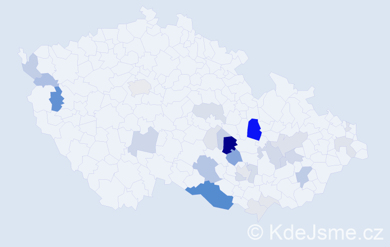 Příjmení: 'Fafílková', počet výskytů 102 v celé ČR