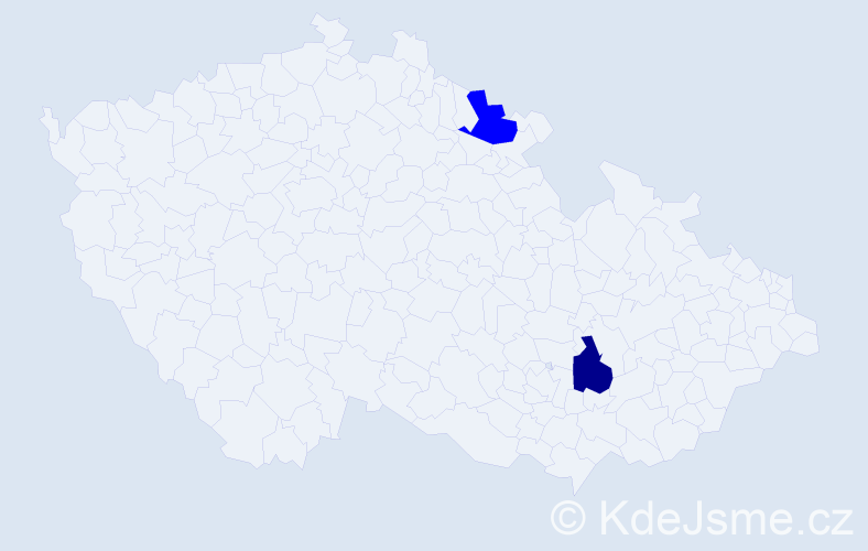 Příjmení: 'Lekka', počet výskytů 3 v celé ČR
