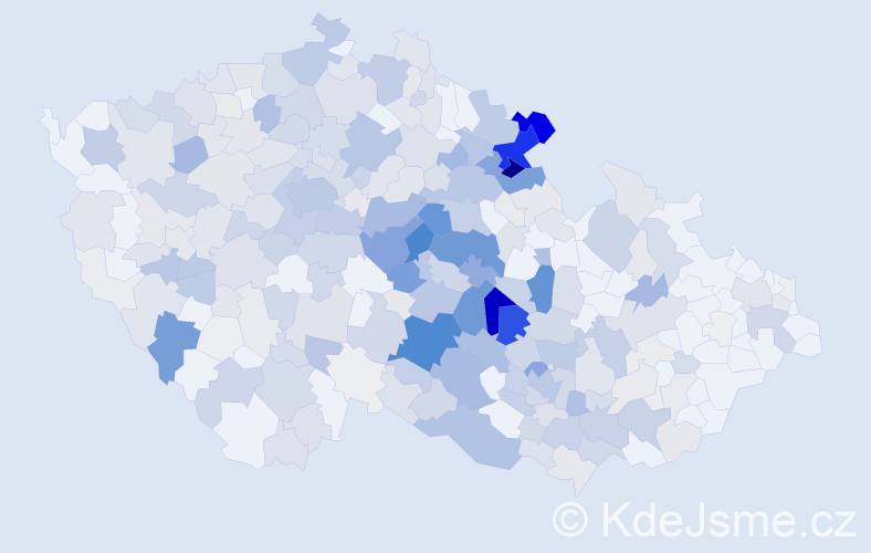 Příjmení: 'Zelený', počet výskytů 1722 v celé ČR