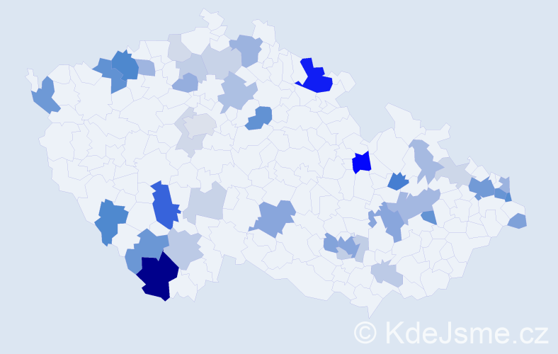 Příjmení: 'Bako', počet výskytů 108 v celé ČR