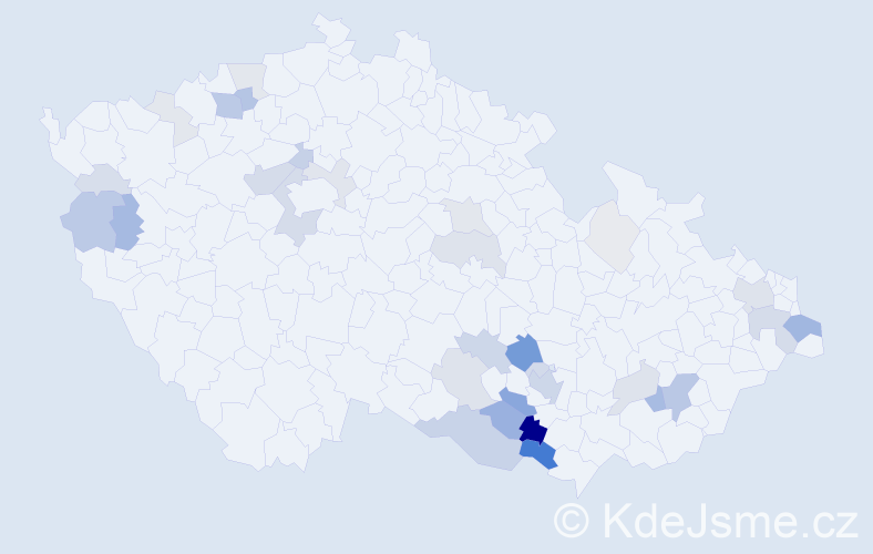 Příjmení: 'Vrška', počet výskytů 119 v celé ČR