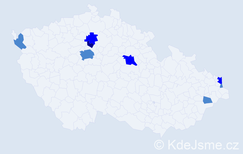 Příjmení: 'Dobsová', počet výskytů 13 v celé ČR