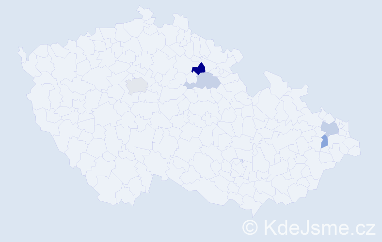 Příjmení: 'Kmit', počet výskytů 8 v celé ČR