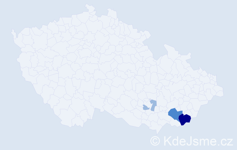 Příjmení: 'Warchilová', počet výskytů 7 v celé ČR