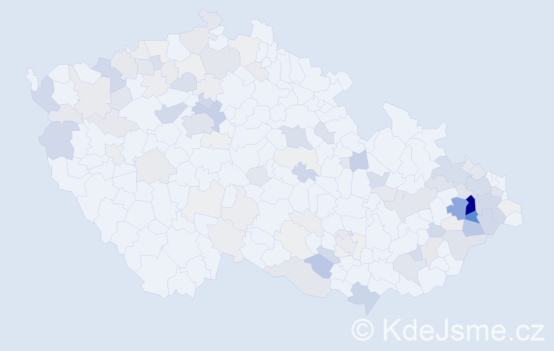 Příjmení: 'Hyklová', počet výskytů 412 v celé ČR