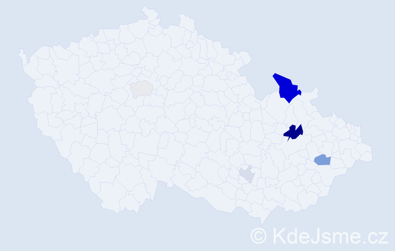 Příjmení: 'Bašo', počet výskytů 8 v celé ČR