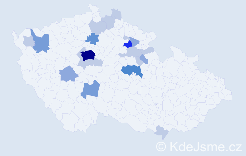 Příjmení: 'Hruš', počet výskytů 49 v celé ČR