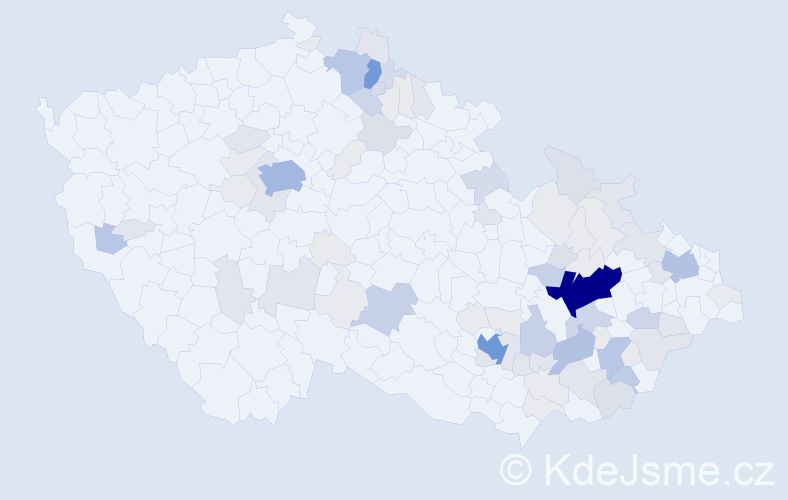 Příjmení: 'Kubáček', počet výskytů 287 v celé ČR