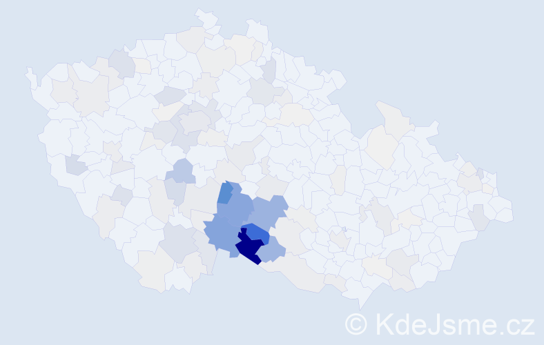 Příjmení: 'Bártů', počet výskytů 532 v celé ČR