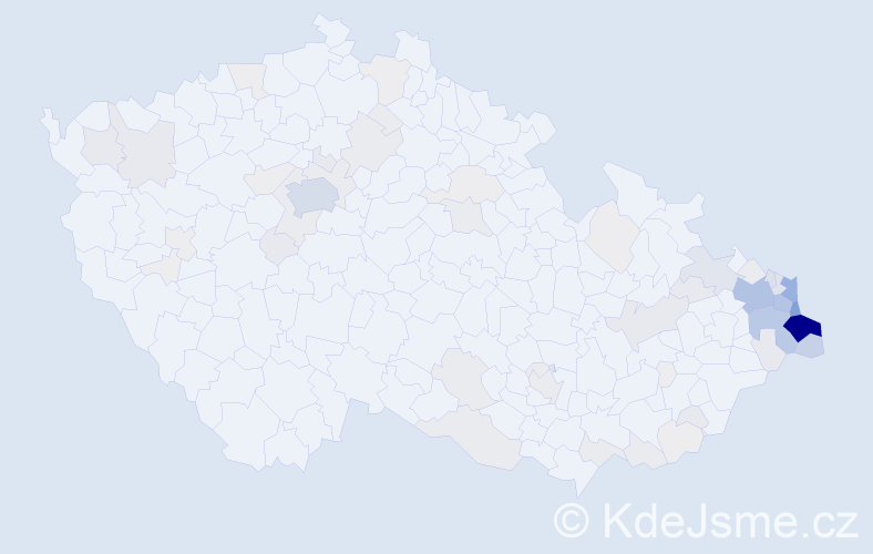 Příjmení: 'Wojnar', počet výskytů 394 v celé ČR