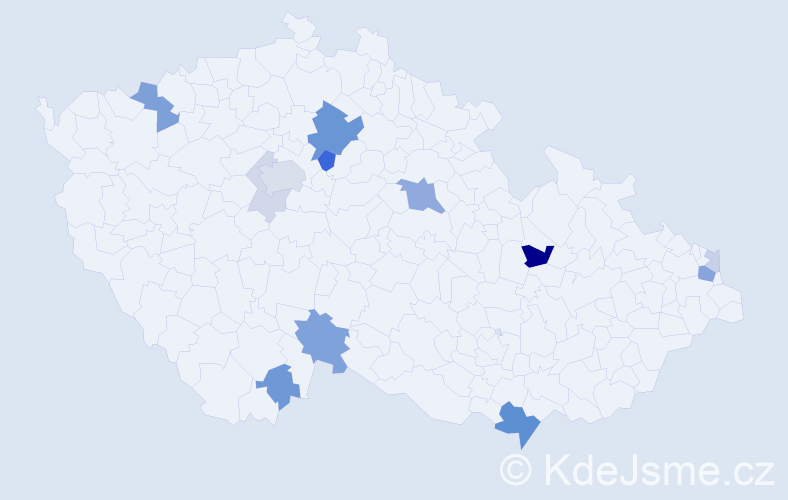 Příjmení: 'Bachorík', počet výskytů 32 v celé ČR