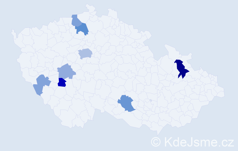 Příjmení: 'Kulchytskyy', počet výskytů 19 v celé ČR