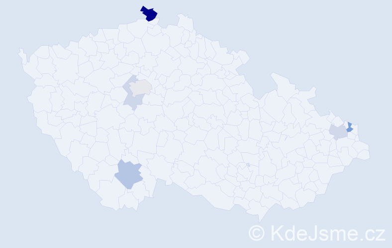 Příjmení: 'Kolarová', počet výskytů 14 v celé ČR