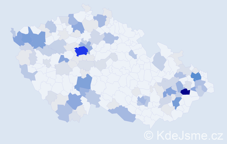 Příjmení: 'Kundrát', počet výskytů 397 v celé ČR