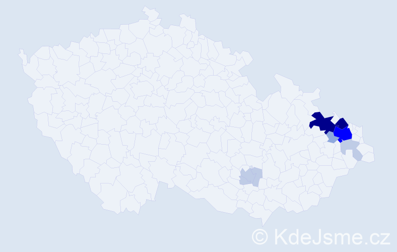 Příjmení: 'Ochvatová', počet výskytů 33 v celé ČR