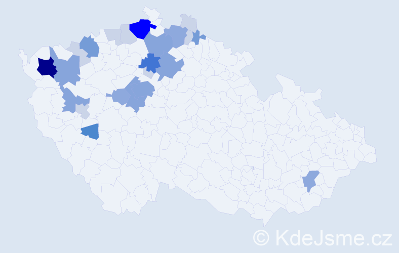 Příjmení: 'Rota', počet výskytů 75 v celé ČR