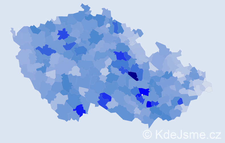 Příjmení: 'Kučerová', počet výskytů 15886 v celé ČR