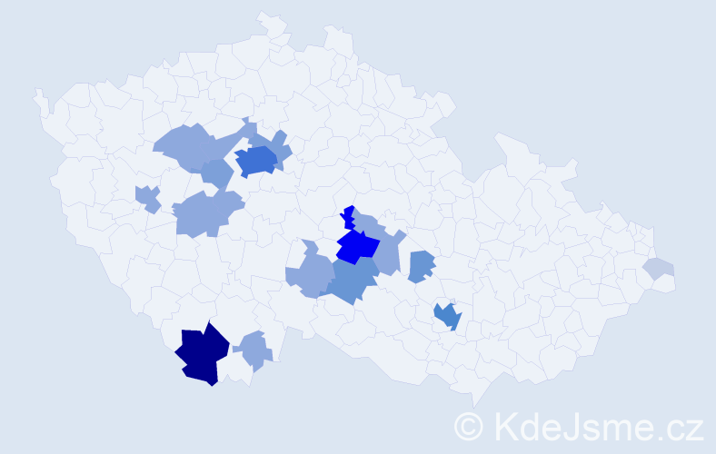 Příjmení: 'Kodrasová', počet výskytů 66 v celé ČR