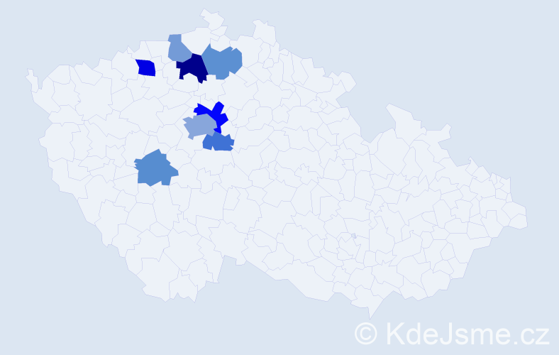 Příjmení: 'Vykysal', počet výskytů 15 v celé ČR