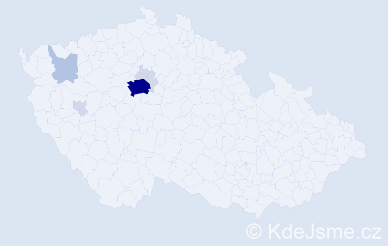 Příjmení: 'Abdullaev', počet výskytů 21 v celé ČR