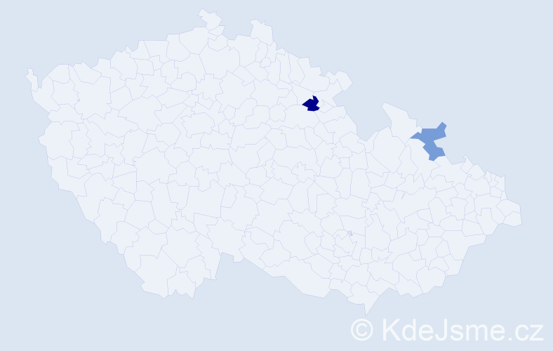 Příjmení: 'Provost', počet výskytů 5 v celé ČR