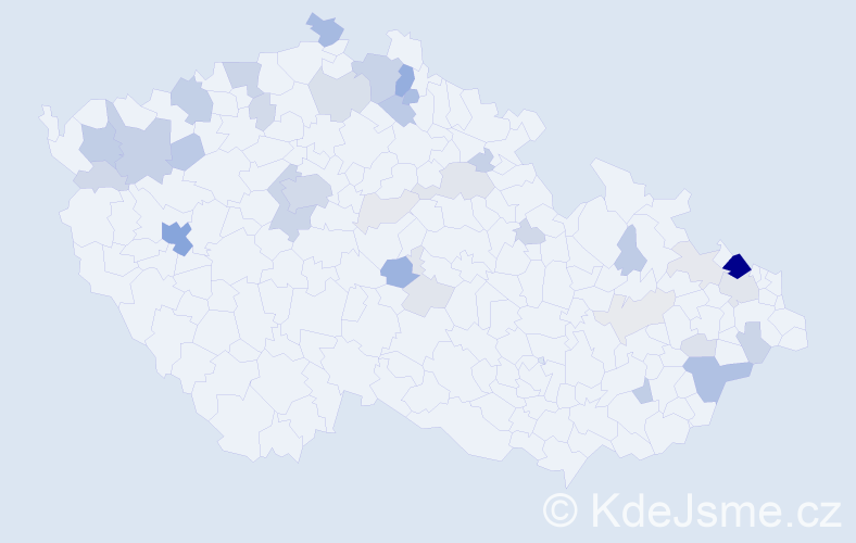 Příjmení: 'Hofrichter', počet výskytů 131 v celé ČR