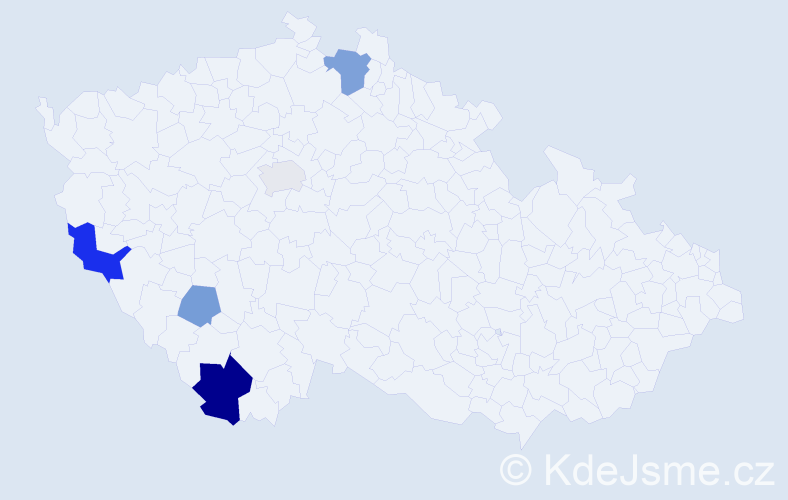 Příjmení: 'Ouško', počet výskytů 9 v celé ČR