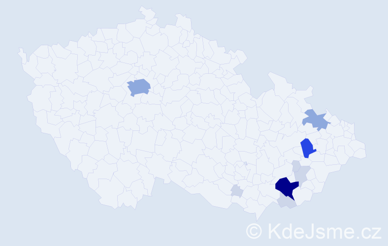 Příjmení: 'Řimák', počet výskytů 31 v celé ČR